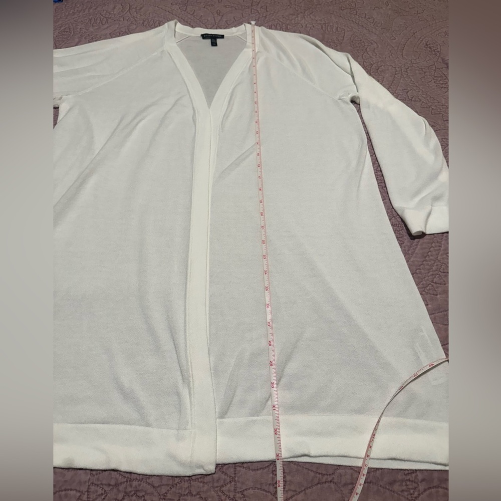 Eileen Fisher, white, long open cardigan - Picture 8 of 12
